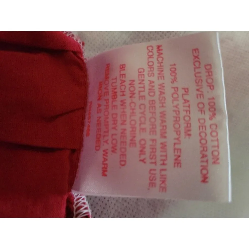 Candies Bedskirt Twin Christmas Red Embroidered Ribbon 15in Drop Vintage